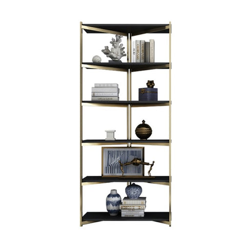 Modern Corner Shelf with Metal Frame