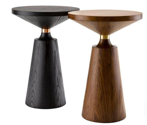 18" Contemporary Nicole Side Table in Wood and Stainless steel