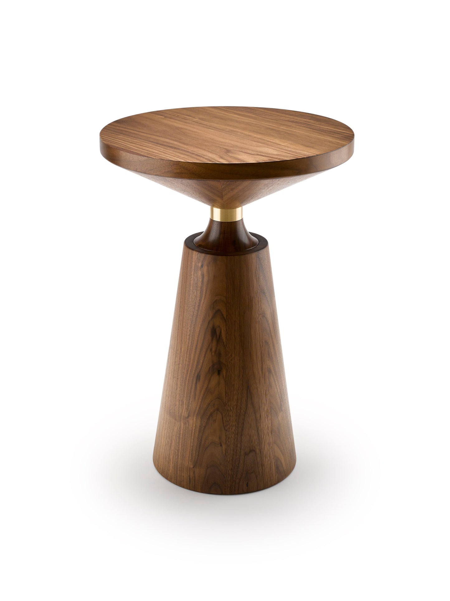 18" Contemporary Nicole Side Table in Wood and Stainless steel