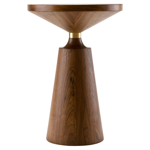 18" Contemporary Nicole Side Table in Wood and Stainless steel