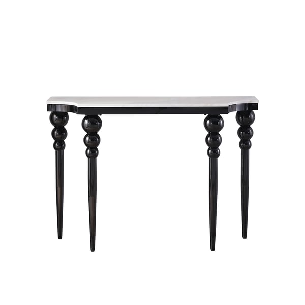 White Marble Console Table Narrow Entryway Table Stainless Steel Legs