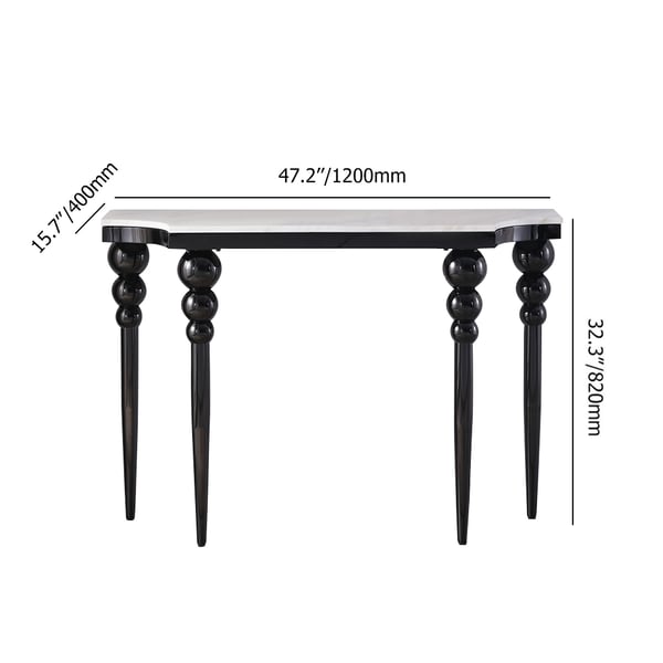 White Marble Console Table Narrow Entryway Table Stainless Steel Legs