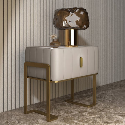 Sophisticated Living: PU Polished Side Table with PVD SS304 Accents