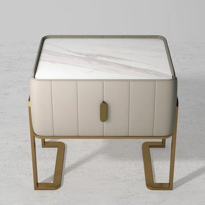 Sophisticated Living: PU Polished Side Table with PVD SS304 Accents