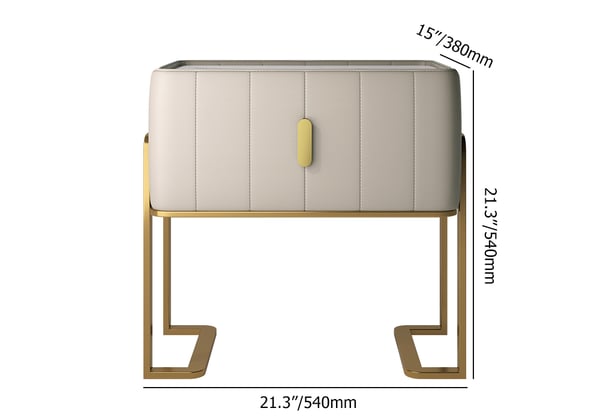 Sophisticated Living: PU Polished Side Table with PVD SS304 Accents