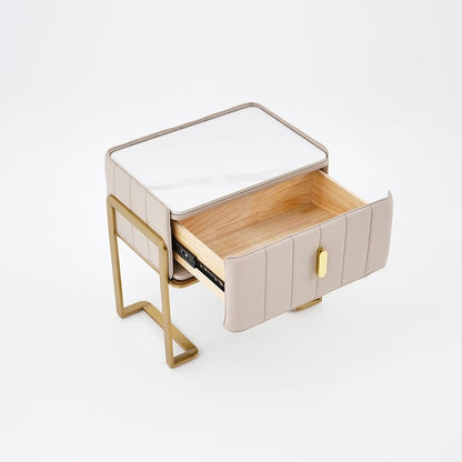 Sophisticated Living: PU Polished Side Table with PVD SS304 Accents