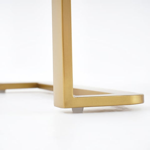 Sophisticated Living: PU Polished Side Table with PVD SS304 Accents