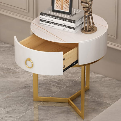 Timeless Elegance: PU Polished Side Table featuring PVD SS304