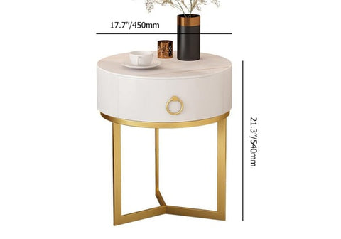 Timeless Elegance: PU Polished Side Table featuring PVD SS304