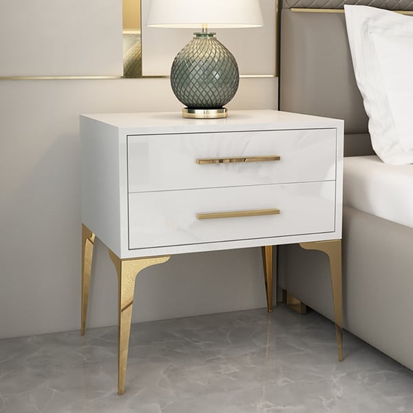 PU Polished Side Table with PVD-Coated SS304 Legs – Stylish Addition