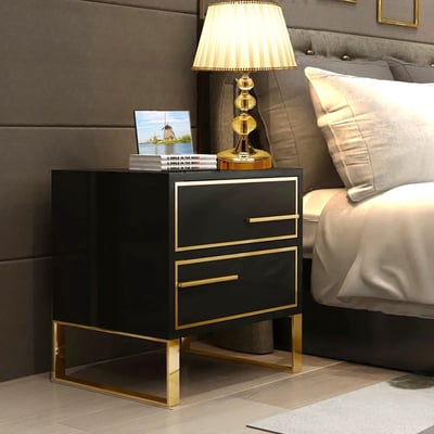 Sleek and Sturdy: PU Polished Side Table with PVD SS304 Accents