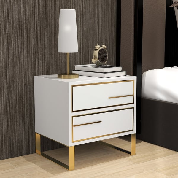 Sleek and Sturdy: PU Polished Side Table with PVD SS304 Accents