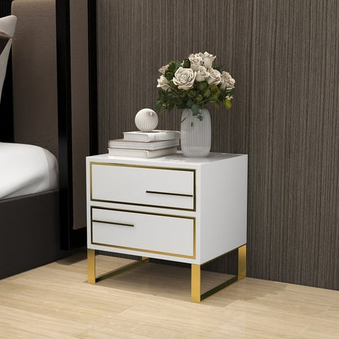 Sleek and Sturdy: PU Polished Side Table with PVD SS304 Accents