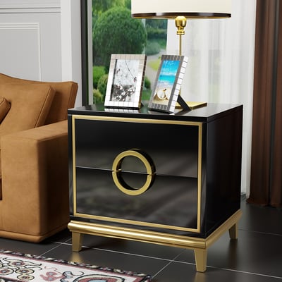 Sleek and Durable: PU Polished Side Table with PVD SS304 Elements