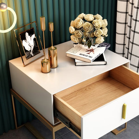 Urban Luxe: PU Polished Side Table featuring PVD SS304 Finish
