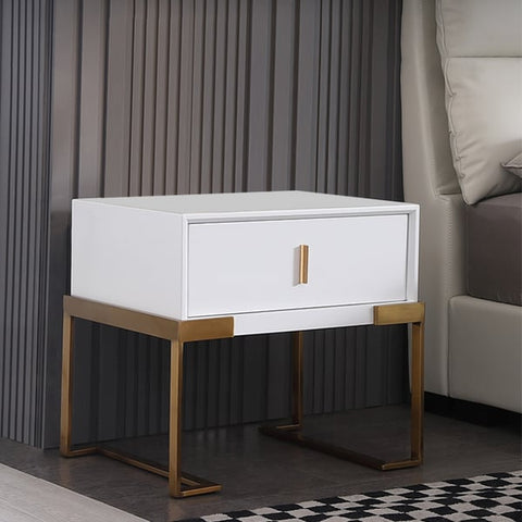 Urban Luxe: PU Polished Side Table featuring PVD SS304 Finish