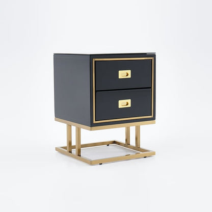 Elegant Design: PU Polished Side Table featuring PVD SS304 Handles