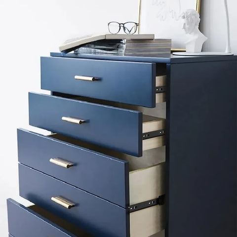Narre 4 Drawer Dresser Modern Blue Wood Storage Chest Accent Cabinet for Bedroom