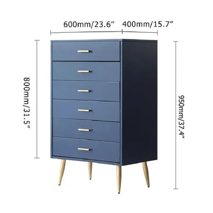 Narre 4 Drawer Dresser Modern Blue Wood Storage Chest Accent Cabinet for Bedroom