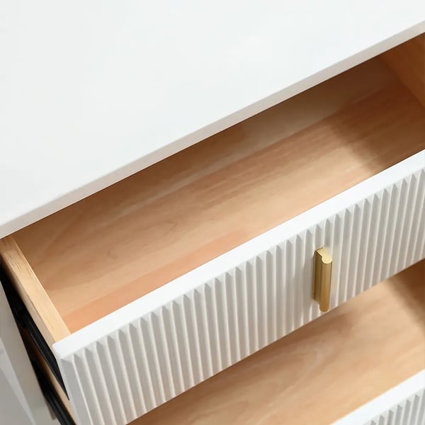 White Dresser with 6-Drawers Modern Buffet Cabinet with Storage