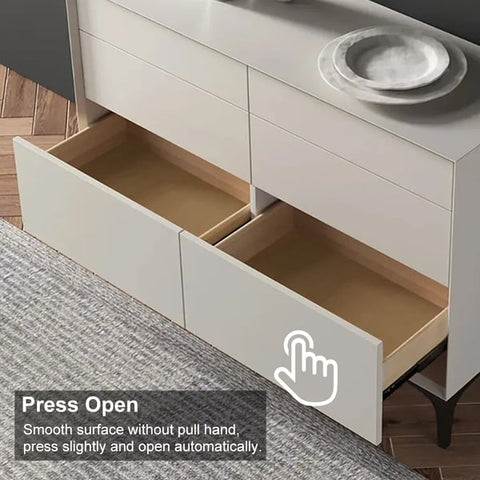 Minimalist Off White Dresser Accent 6-Drawer Cabinet