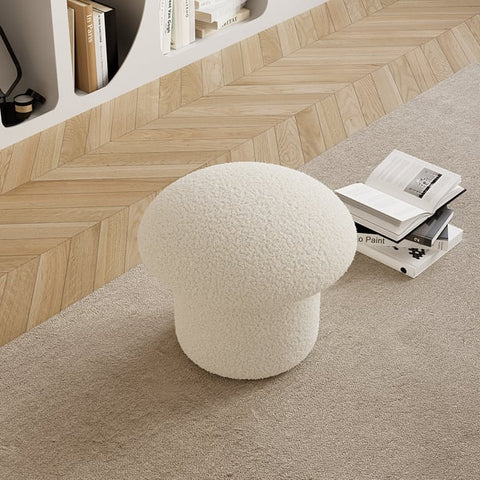 Mushroom Ottoman Upholstered Pouf Novelty Footstool Cute Footrest
